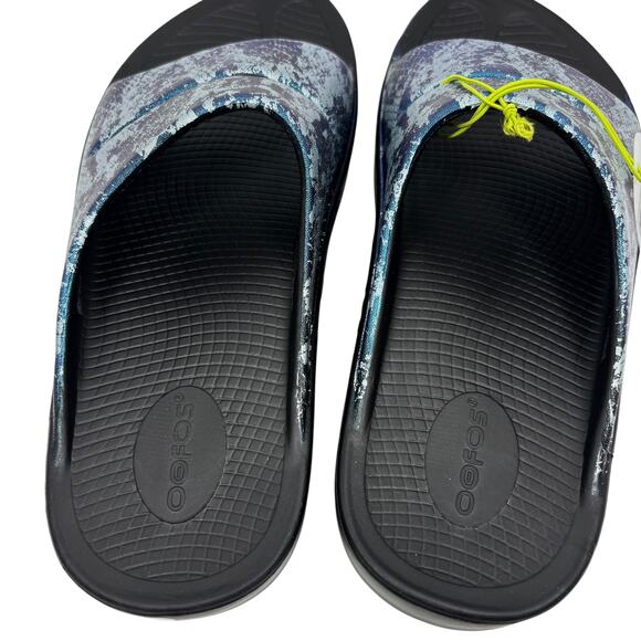 Nw Oofos Ooahh Slide Sandals Womens 10 Iridescent Snake Limited Edition Recovery - Picture 4 of 6